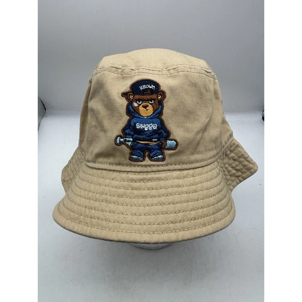 Illtown Sluggaz Bucket Hat Khaki Tan Slugga Gear Bear Hip Hop